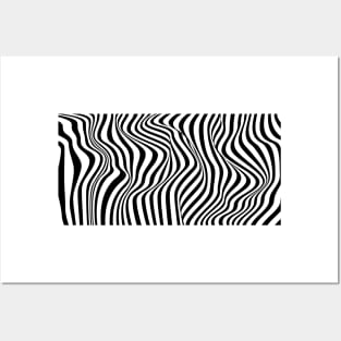 wave black and white Posters and Art